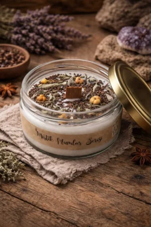 Aromaterapi Arınma Huzur Mum Adaçayı Üzerlik Tohumu | 300 gr Soya Mum |